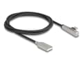 Miniatyrbilde 2 av 3: Delock - USB-kabel - USB (hann) til 24 pin USB-C (hann) vinklet - USB 2.0 - 20 V - 3 A - 1 m - Hurtiglading opptil 60W - svart/sølv