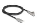 Miniatyrbilde 1 av 3: Delock - USB-kabel - USB (hann) til 24 pin USB-C (hann) vinklet - USB 2.0 - 20 V - 3 A - 1 m - Hurtiglading opptil 60W - svart/sølv