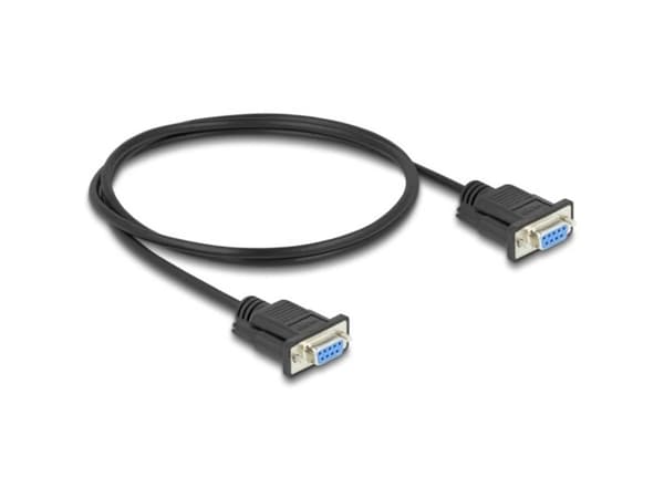 DeLOCK 86823, Musta, 1 m, DB-9, DB-9, Naarasliitin, Naarasliitin, Naarasliitin