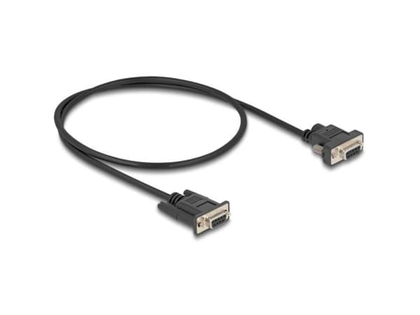 Delock sarjakaapeli RS-232 D-Sub9 naaras D-Sub9 naaras D-Sub9 virtaliitin pin 9 0,5 m