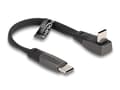 Miniatyrbilde 3 av 4: Delock - USB-kabel - 24 pin USB-C (hann) til 24 pin USB-C (hann) vinklet - USB 2.0 - 20 V - 3 A - 1 m - støtte for Power Delivery 3.0, flat ribbon -