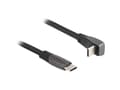 Miniatyrbilde 4 av 4: Delock - USB-kabel - 24 pin USB-C (hann) til 24 pin USB-C (hann) vinklet - USB 2.0 - 20 V - 3 A - 1 m - støtte for Power Delivery 3.0, flat ribbon -
