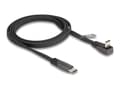Miniatyrbilde 1 av 4: Delock - USB-kabel - 24 pin USB-C (hann) til 24 pin USB-C (hann) vinklet - USB 2.0 - 20 V - 3 A - 1 m - støtte for Power Delivery 3.0, flat ribbon -