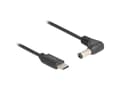 Miniatyrbilde 4 av 4: Delock - Strømkabel - USB-C (kun strøm) (hann) til 5,5 x 2,1 mm DC-jakk (hann) vinklet - 5 V - 1 A - 1.5 m - svart