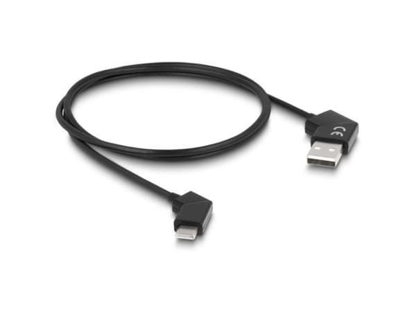 Delock - USB-kabel - USB (hane) vinklad till 24 pin USB-C (hane) vinklad - USB 2.0 - 20 V - 3 A - 1.2 m - snabbladdning, roterbara kontakter - svart