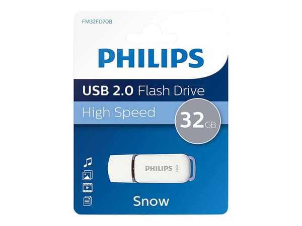 Philips FM32FD70B Snow Edition 2.0 32GB USB 2.0 Vit Vit