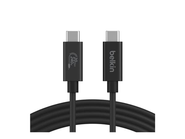 Belkin - USB-kabel - 24 pin USB-C (hann) til 24 pin USB-C (hann) - USB 2.0 / USB 3.0 / USB 3.2 / USB 4.0 /Thunderbolt 3 / Thunderbolt 4 - 2 m - USB P