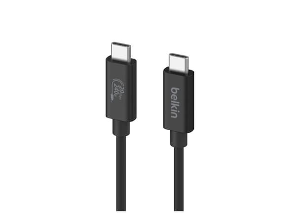 Belkin - USB-kabel - 24 pin USB-C (hann) til 24 pin USB-C (hann) - USB 2.0 / USB 3.0 / USB 3.2 / USB 4.0 /Thunderbolt 3 / Thunderbolt 4 - 2 m - USB P