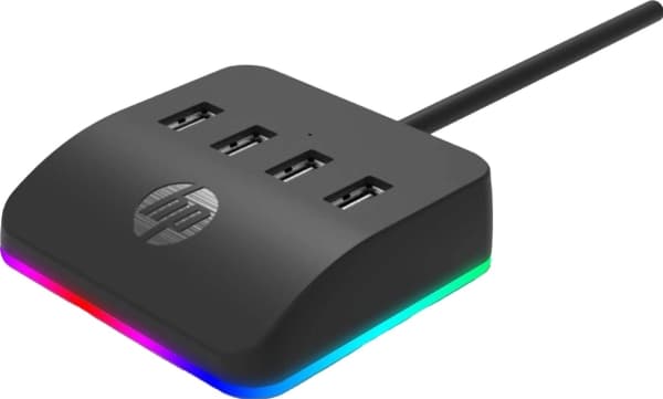 HP USB (3.0) hubb 4-port, DHC-CT120, svart, Hewlett-Packard, 4x USB 3.0, självlysande