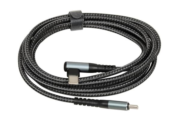 iBOX - USB-kabel - 24 pin USB-C (hann) rett til 24 pin USB-C (hann) vinklet - USB 2.0 - 20 V - 5 A - 2 m - USB Power Delivery (100 W) - svart, grå