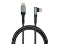 Miniatyrbilde 2 av 5: iBOX - USB-kabel - 24 pin USB-C (hann) rett til 24 pin USB-C (hann) vinklet - USB 2.0 - 20 V - 5 A - 2 m - USB Power Delivery (100 W) - svart, grå