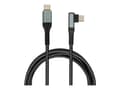 Miniatyrbilde 1 av 5: iBOX - USB-kabel - 24 pin USB-C (hann) rett til 24 pin USB-C (hann) vinklet - USB 2.0 - 20 V - 5 A - 2 m - USB Power Delivery (100 W) - svart, grå