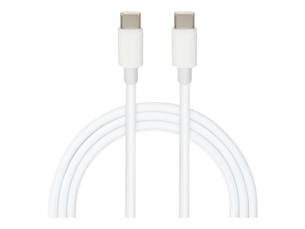 iBOX - USB-kabel - 24 pin USB-C (hane) till 24 pin USB-C (hane) - USB 2.0 - 20 V - 3 A - 1 m - USB Power Delivery (60W) - vit
