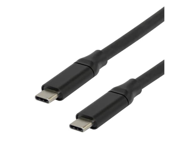 DELTACO - USB-kabel - 24 pin USB-C (hane) till 24 pin USB-C (hane) - USB 3.1 Gen 1 - 20 V - 3 A - 5 m - stöd för DP Alt-läge, 8K30Hz stöd, upp till 5