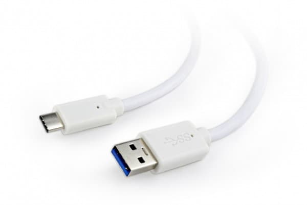 Cablexpert - USB-kabel - USB typ A (hane) till 24 pin USB-C (hane) - USB 3.1 - 3 A - 1 m - formpressad - vit