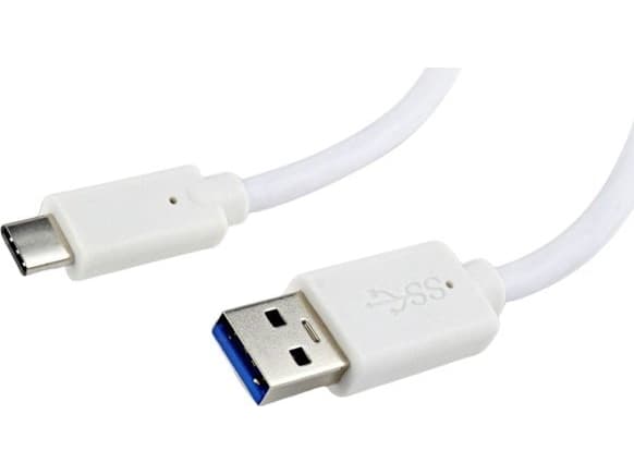 Cablexpert - USB-kabel - USB typ A (hane) till 24 pin USB-C (hane) - USB 3.1 - 3 A - 1 m - formpressad - vit