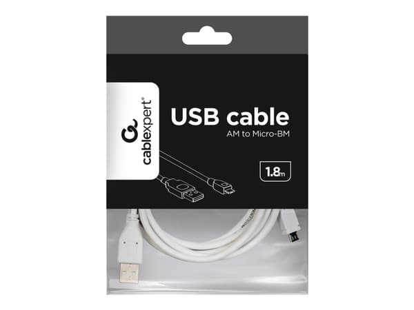 CABLE USB2 TO MICRO-USB 1.8M CCP-MUSB2-AMBM-6-W GEMBIRD