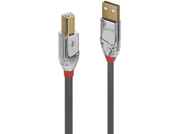 Lindy 36644, 5 m, USB A, USB B, USB 2.0, 0,48 Gbit/s, Grå