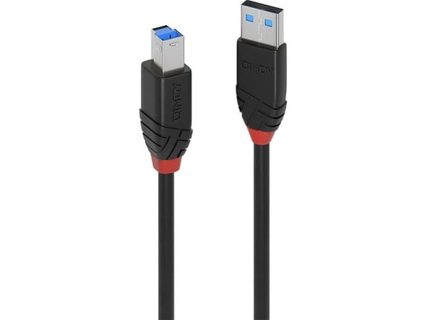Lindy 43227, 10 m, USB A, USB B, USB 3.2 Gen 1 (3.1 Gen 1), 5 Gbit/s, Svart
