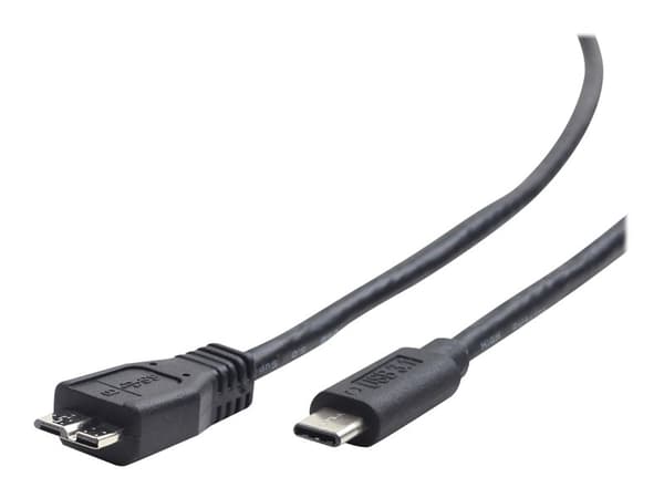 Gembird CCP-USB3-MBMCM-1M - USB-kabel - Micro-USB typ B (hane) till 24 pin USB-C (hane) - USB 3.1 Gen 2 - 1.5 A - 1 m - formpressad - svart