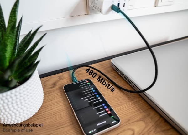 Good Connections USB 2.0 -lataus- ja datakaapeli iPhonelle/iPadille/iPodille USB-C-pistoke Lightningiin - Good Connections®:n laadukas, virallisesti