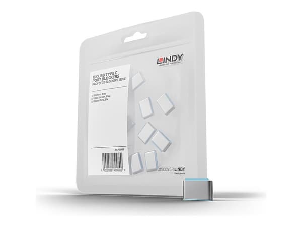 Lindy - USB-C-portblockare - blå (paket om 10)