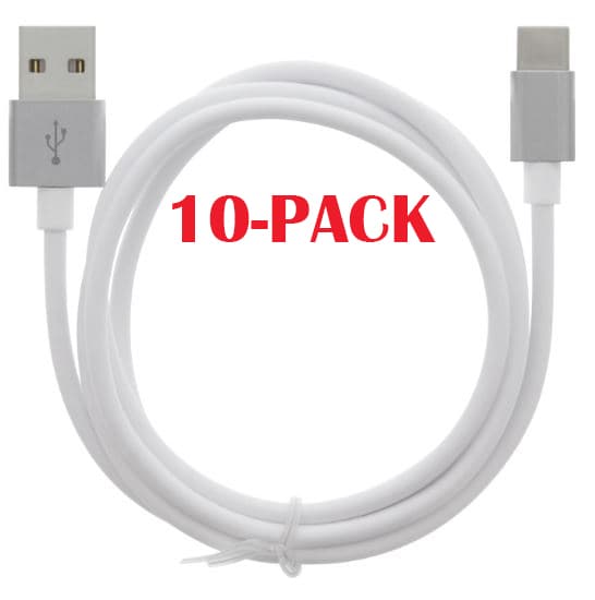 10-PACK Kabel USB-A - USB-C 2.4A, 1m, Vit