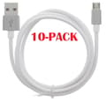 Miniatyrbild 2 av 2: 10-PACK Kabel USB-A - MicroUSB 2.4A, 1m, Vit