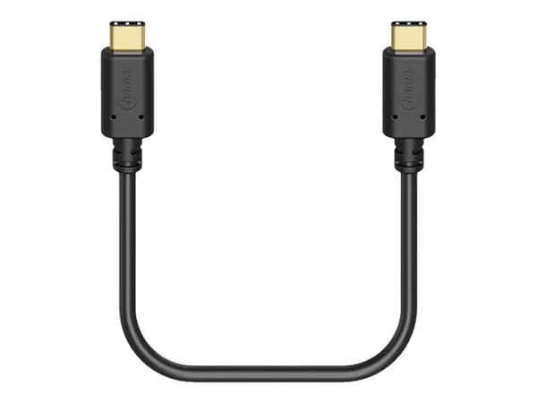 Hama Essential Line - USB-kabel - 24 pin USB-C (hann) til 24 pin USB-C (hann) - USB 2.0 - 20 V - 3 A - 1.5 m - kveilet seksjon - svart