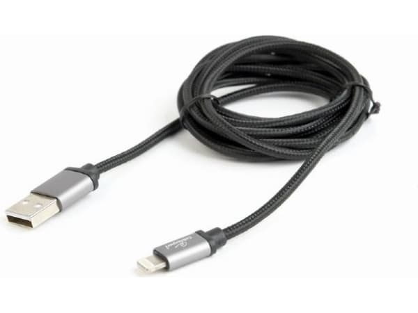 Gembird CCB-MUSB2B-AMLM-6, Sort, USB A, Lightning, 1,8 m, Hankjønn, Hankjønn