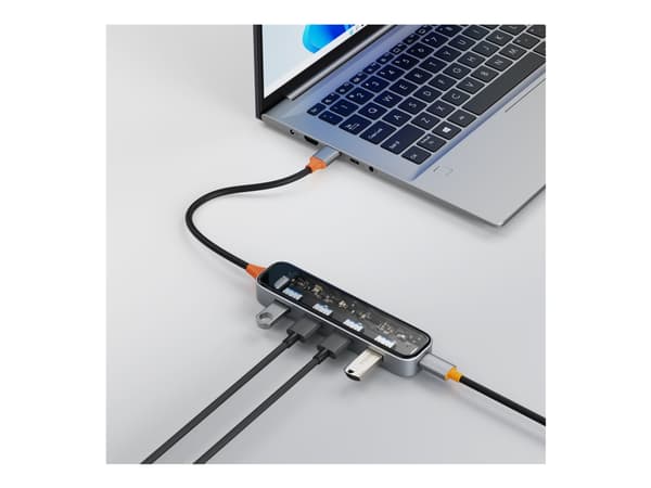 DELTACO - Hubb - 4 x USB - skrivbordsmodell