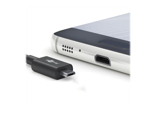 goobay - USB-kabel - mikro-USB typ B (hane) till USB (hane) - USB 2.0 - 5 V - 1.5 A - 50 cm - svart