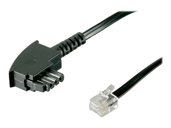 goobay - Telefonkabel - TAE-F (P) til RJ-11/RJ-14 (P) - 3 m - flat - svart