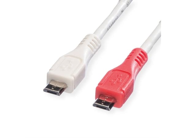 Value 11.99.8307, 0,3 m, Micro-USB B, Micro-USB B, USB 2.0, Hane/Hane, Vit