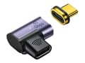 Miniatyrbild 1 av 5: MicroConnect - USB-adapter - 24 pin USB-C (hane) magnetisk till 24 pin USB-C (hona) vinklad - USB4 Gen2x2 - svart, silver