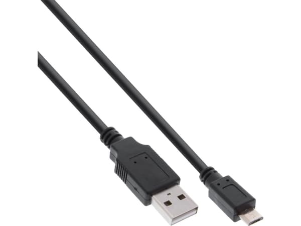InLine 31073Q, 0,3 m, USB A, Micro-USB B, USB 2.0, Sort