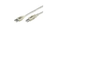 Goobay 68972, 1,8 m, USB A, USB B, USB 2.0, 0,48 Gbit/s, Gjennomsiktig