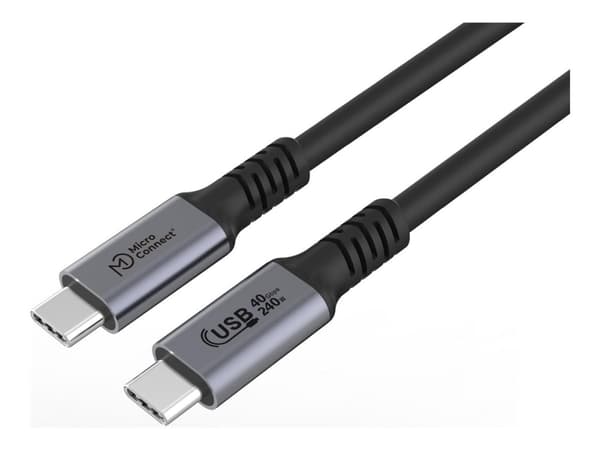 MicroConnect - USB-kabel - 24 pin USB-C (hann) til 24 pin USB-C (hann) - USB4 Gen3x2 - 48 V - 5 A - 1 m - up to 40 Gbps data transfer rate, USB Power