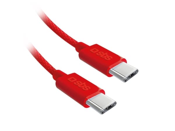 SBS TECABLETISSUETCCB, 1,5 m, USB C, USB C, USB 2.0, 0,48 Gbit/s, Rød