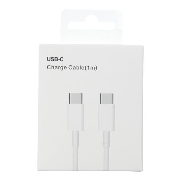 USB-C till USB-C kabel 1m 60W HD-Box - Vit