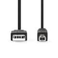 Miniatyrbillede 3 af 4: Nedis USB-kabel | USB 2.0 | USB-A Han | USB-B han | 480 Mbps | Nikkelplateret | 2.00 m | Runde | PVC | Sort | Box