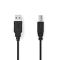 Miniatyrbillede 2 af 4: Nedis USB-kabel | USB 2.0 | USB-A Han | USB-B han | 480 Mbps | Nikkelplateret | 2.00 m | Runde | PVC | Sort | Box