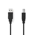 Miniatyrbillede 1 af 4: Nedis USB-kabel | USB 2.0 | USB-A Han | USB-B han | 480 Mbps | Nikkelplateret | 2.00 m | Runde | PVC | Sort | Box