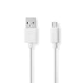Miniatyrbild 1 av 4: Nedis USB-kabel | USB 2.0 | USB-A Hane | USB Micro-B Hane | 480 Mbps | Nickelplaterad | 2.00 m | Rund | PVC | Vit | Låda