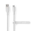 Miniatyrbillede 3 af 8: Nedis USB-kabel | USB 2.0 | USB-A Han | USB-C™ Han | 15 W | 480 Mbps | Nikkelplateret | 1.50 m | Runde | Silikone | Hvid | Box