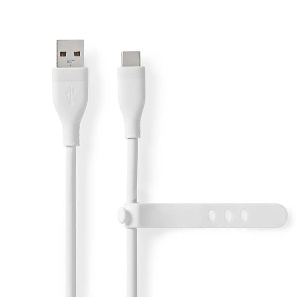 Nedis USB-kabel | USB 2.0 | USB-A Han | USB-C™ Han | 15 W | 480 Mbps | Nikkelplateret | 1.50 m | Runde | Silikone | Hvid | Box
