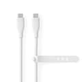 Miniatyrbild 3 av 8: Nedis USB-kabel | USB 2.0 | USB-C™ Hane | USB-C™ Hane | 60 W | 480 Mbps | Nickelplaterad | 1.50 m | Rund | Silikon | Vit | Låda