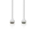 Miniatyrbild 4 av 8: Nedis USB-kabel | USB 2.0 | USB-C™ Hane | USB-C™ Hane | 60 W | 480 Mbps | Nickelplaterad | 1.50 m | Rund | Silikon | Vit | Låda