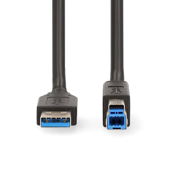Nedis USB-kabel | USB 3.2 Gen 1 | USB-A Hane | USB-B Hane | 5 Gbps | Nickelplaterad | 2.00 m | Rund | PVC | Svart | Låda