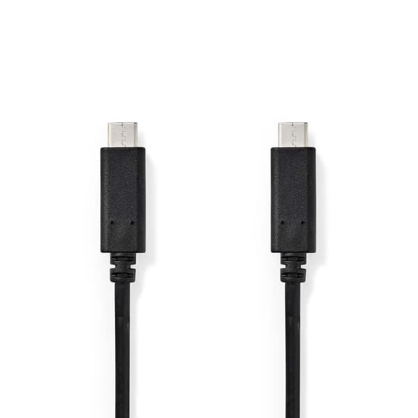 Nedis USB-kabel | USB 3.2 Gen 1 | USB-C™ Hann | USB-C™ Hann | 60 W | 4K@60Hz | 5 Gbps | Nikkel belagt | 3.00 m | Rund | PVC | Sort | Boks